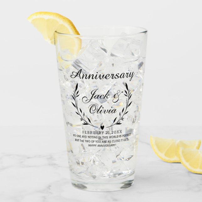 Modern Personalised Couple Name Anniversary Gifts  Glass (Front Ice)