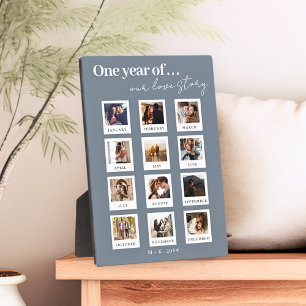 Modern Personalised Couples Photo Love Story Plaque