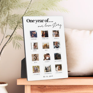 Modern Personalised Couples Photo Love Story Plaque