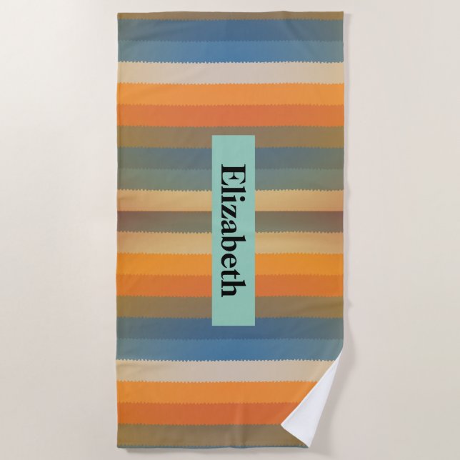 Modern Personalised Custom Colourful Pattern Beach Towel (Front)