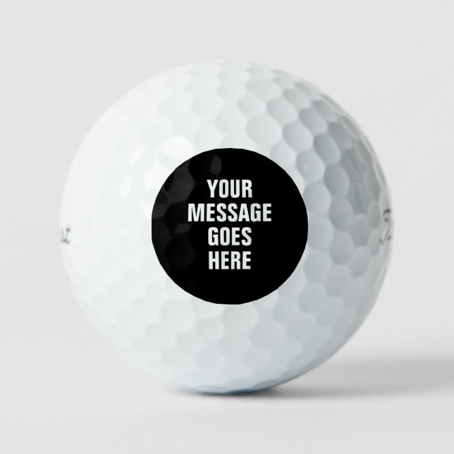 Modern Personalised Custom Message Golf Balls (Front)