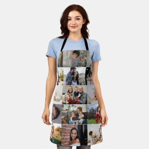 Modern Personalised Custom Photo Collage Family Apron