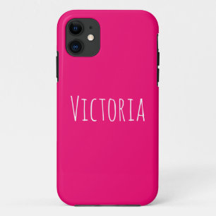 Modern Personalised Custom Pink iPhone 11 Case