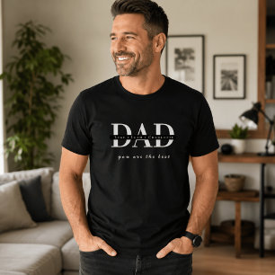Modern Personalised DAD Black T-Shirt