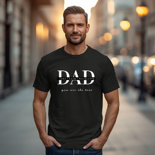 Modern Personalised DAD Black T-Shirt