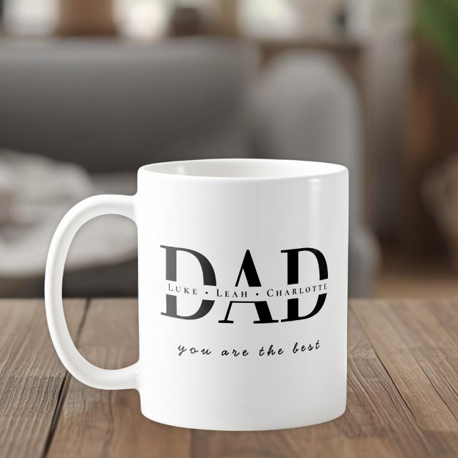 Modern Personalised DAD Names Mug (Creator Uploaded)