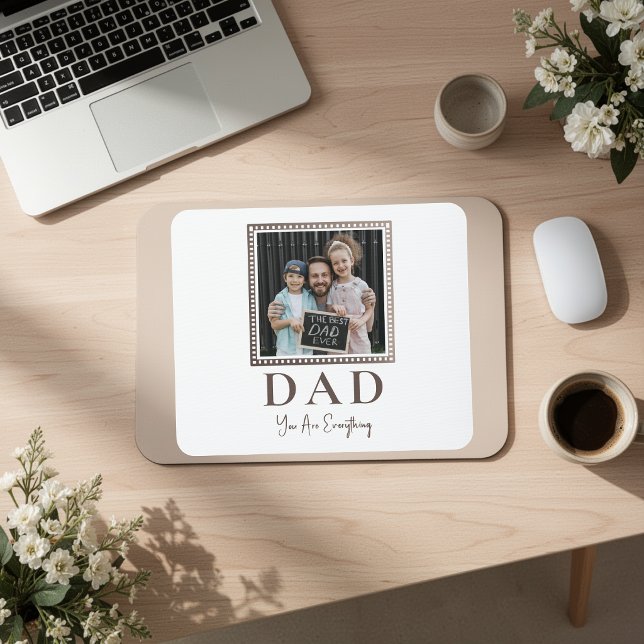 Modern Personalised Dad Photo Mouse Mat (Creator Uploaded)