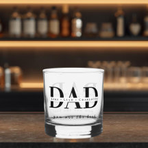 Modern Personalised DAD Whiskey Glass