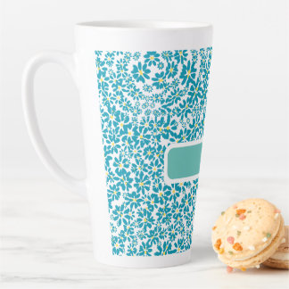Modern Personalised Daisy Flower Initial Latte Mug