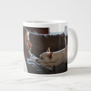 Modern Personalised Dog dad Fathers day photo gift Large Coffee Mug