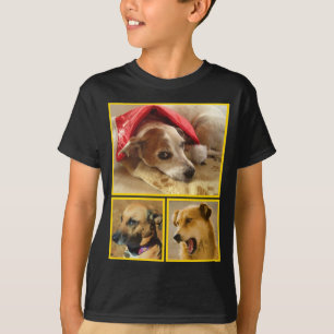 Modern Personalised  Dog Lover Pet Photo Collage T-Shirt