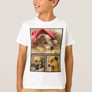 Modern Personalised Dog Lover Pet Photo Collage T-Shirt