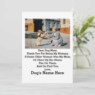 Modern Personalised Dog Mum Mothers day photo Holiday Card