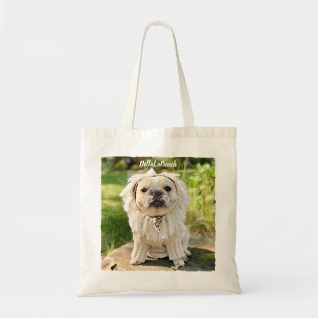 Modern Personalised Dog Photo Tote Bag (Front)