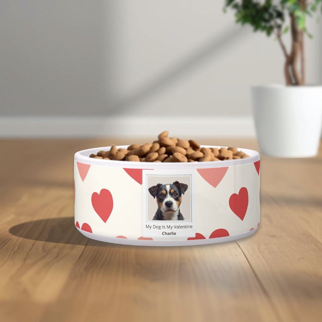 Modern Personalised Dog Valentine Pet Bowl (Creator Uploaded)