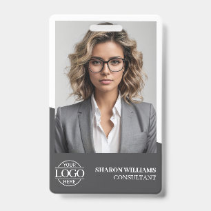 Modern Personalised Employee Photo Company Logo ID Badge