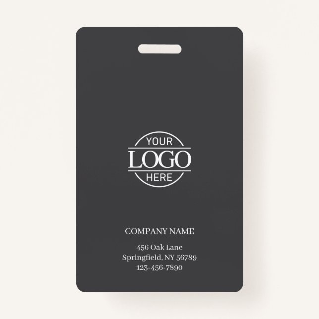 Modern Personalised Employee Photo Company Logo ID Badge (Back)