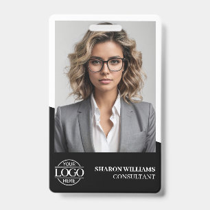 Modern Personalised Employee Photo Company Logo ID Badge
