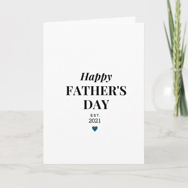 Modern Personalised Est Father's Day Card (Front)
