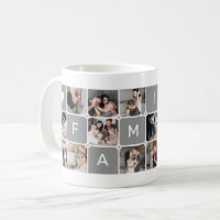 Modern Personalised "Family" 16-Photo Collage