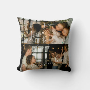 Modern personalised family cushion