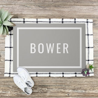 Modern Personalised Family Name | Editable Colours Doormat