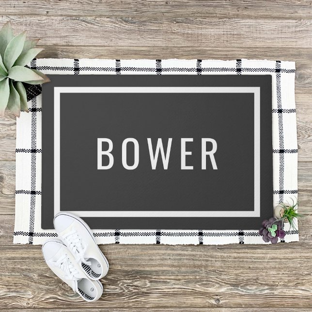 Modern Personalised Family Name | Editable Colours Doormat (Creator Uploaded)
