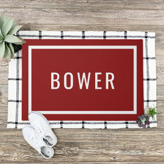 Modern Personalised Family Name | Editable Colours Doormat