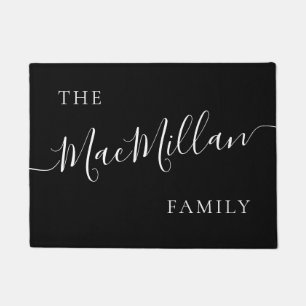 Modern Personalised Family Name Elegant Monogram Doormat