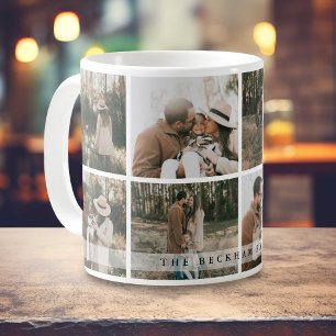 Modern Personalised Family Photo Collage Custom Coffee Mug