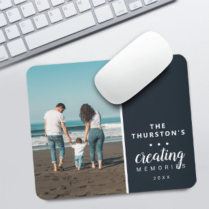 Modern Personalised Family Photo Creating Memories Mouse Mat