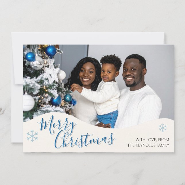 Modern Personalised Flat Christmas Greeting Card (Front)
