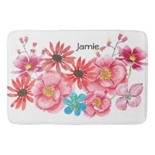 Modern Personalised Fox Deer Childrens Room Bath Mat