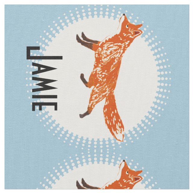 Modern Personalised Fox Fabric (Close Up)