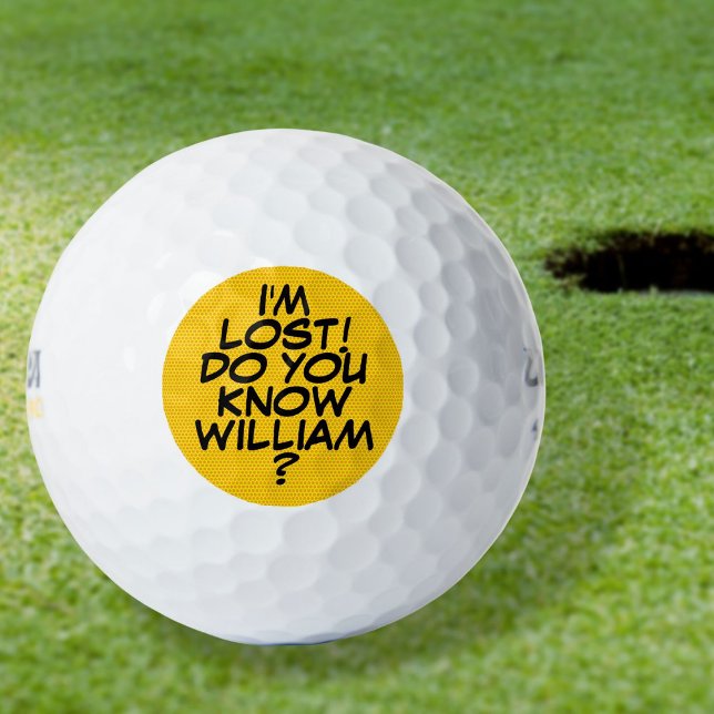 Modern Personalised Funny Message Lost Golf Balls (Creator Uploaded)