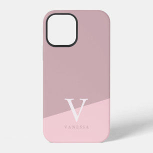 Modern personalised geometric pastel pink iPhone 12 case