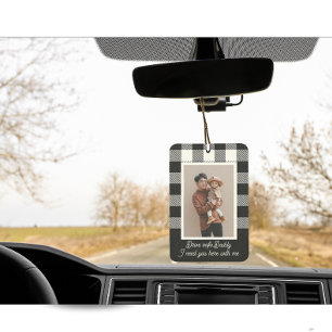 Modern Personalised Gift For Dad Photo Textile Art Car Air Freshener