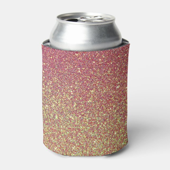 Modern Personalised Glittery Pink Can Cooler (Can Front)