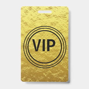 Modern Personalised Gold VIP All Access Concert ID Badge