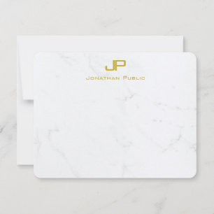 Modern Personalised Gold White Marble Top Template