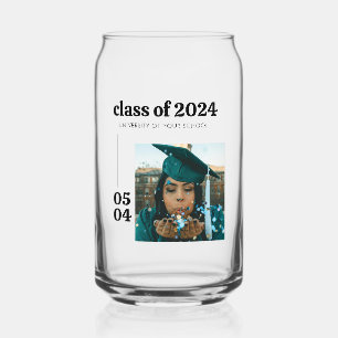 Modern Personalised Grad Gift  Can Glass