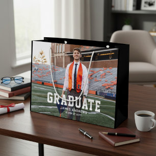 Modern Personalised Grad Photo Graduation Large Gift Bag