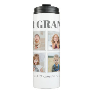 Modern Personalised Grandma We Love You 8-Photos Thermal Tumbler