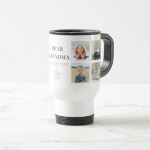 Modern Personalised Grandma We Love You 8-Photos Travel Mug