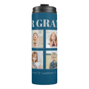 Modern Personalised Grandpa We Love You 8-Photos Thermal Tumbler