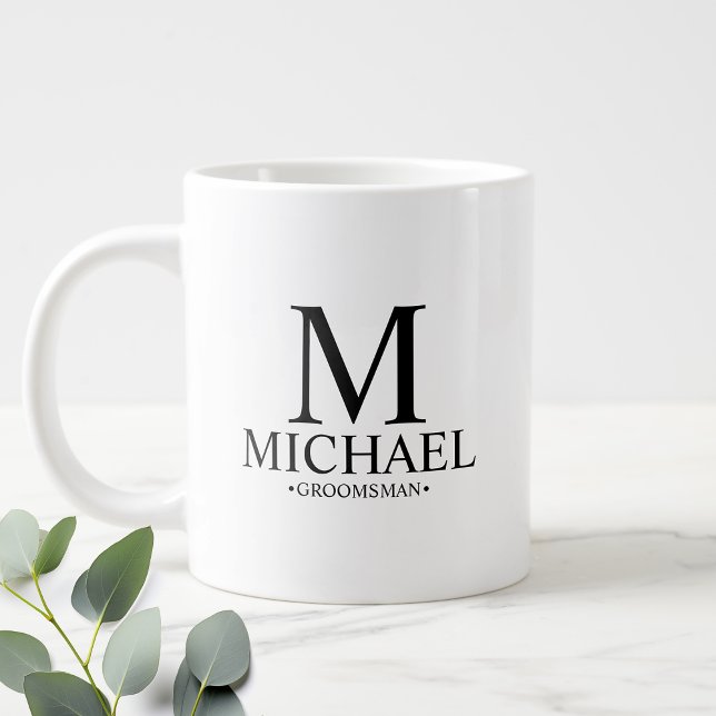 Modern Personalised Groomsman Coffee Mug (Creator Uploaded)