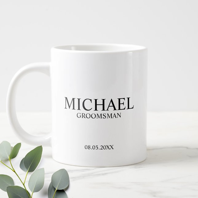 Modern Personalised Groomsman Coffee Mug (Creator Uploaded)