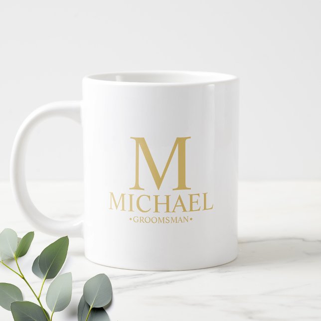Modern Personalised Groomsman Coffee Mug (Creator Uploaded)