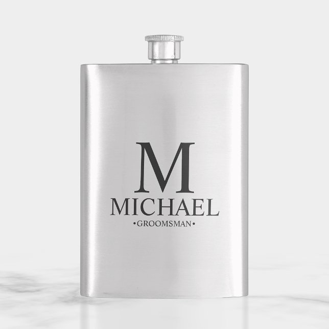 Modern Personalised Groomsman Hip Flask (Creator Uploaded)
