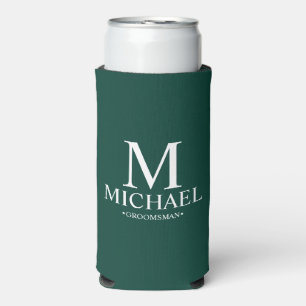 Modern Personalised Groomsman Seltzer Can Cooler